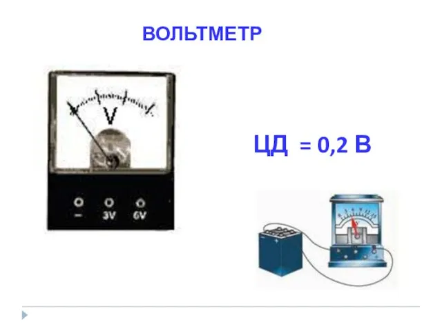 ЦД = 0,2 В ВОЛЬТМЕТР