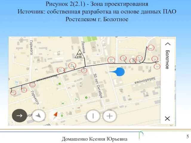 Рисунок 2(2.1) - Зона проектирования Источник: собственная разработка на основе данных ПАО