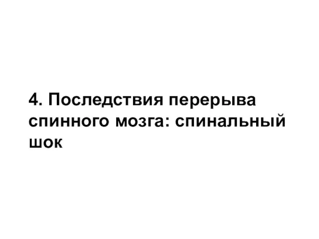 4. Последствия перерыва спинного мозга: спинальный шок