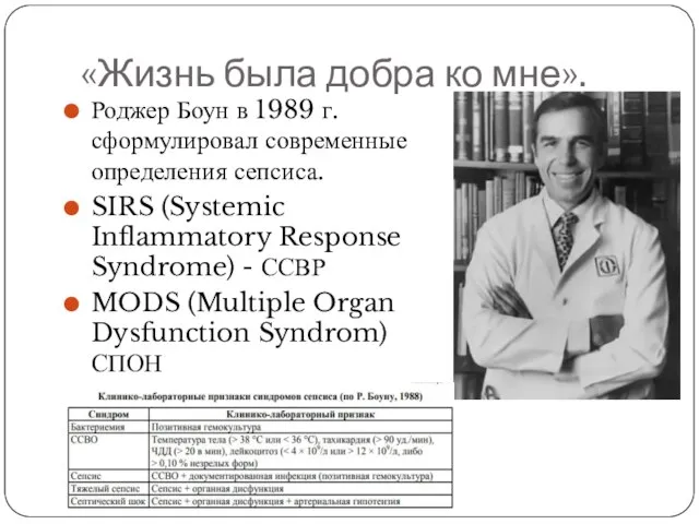 «Жизнь была добра ко мне». Роджер Боун в 1989 г. сформулировал современные