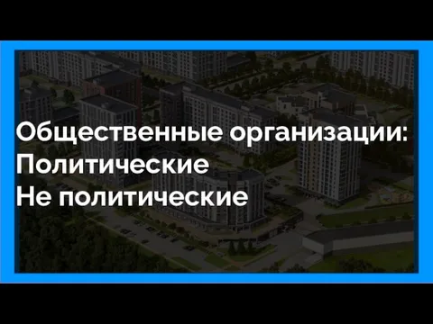 Общественные организации: Политические Не политические