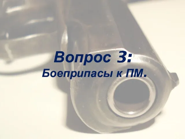 Вопрос 3: Боеприпасы к ПМ.