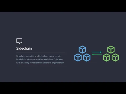 Sidechain Sidechain is a pattern, which allows to use certain blockchain tokens