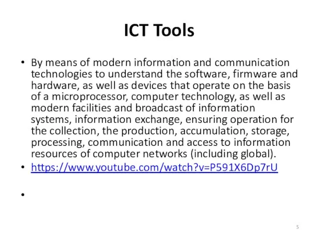 ICT Tools By means of modern information and communication technologies to understand