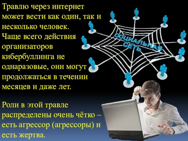 Травлю через интернет может вести как один, так и несколько человек. Чаще