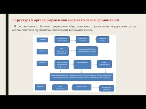 Структура и органы управления образовательной организацией В соответствии с Уставом, управление образовательного