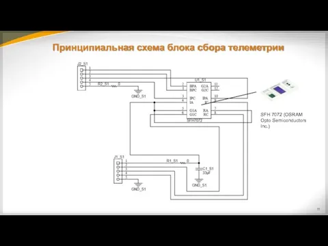 Принципиальная схема блока сбора телеметрии SFH 7072 (OSRAM Opto Semiconductors Inc.)