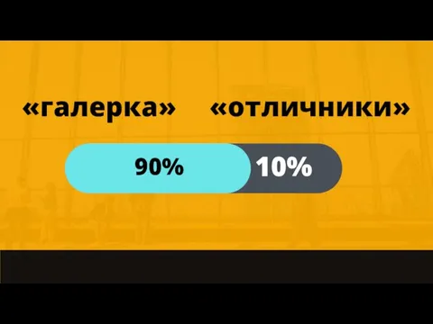 90% 10% «отличники» «галерка»