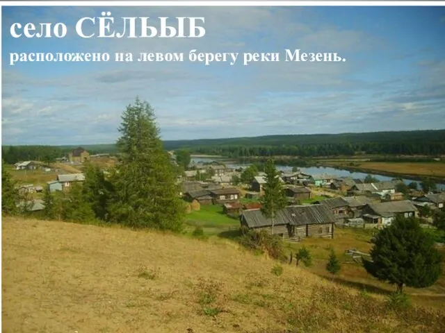 село СЁЛЬЫБ расположено на левом берегу реки Мезень.