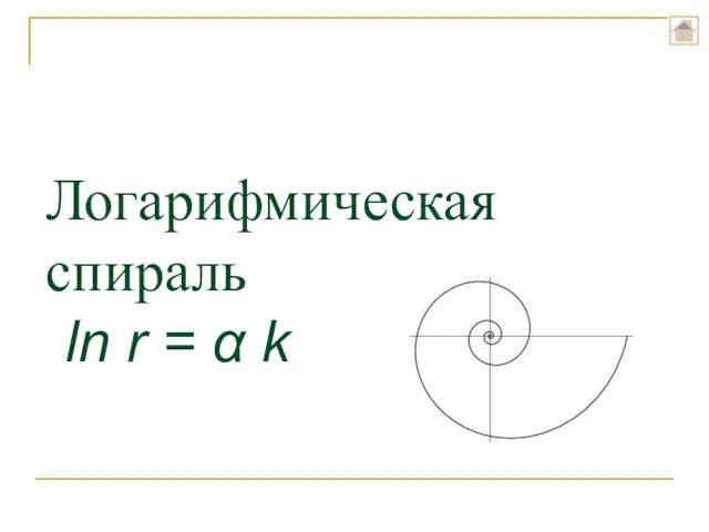 Логарифмическая спираль ln r = α k