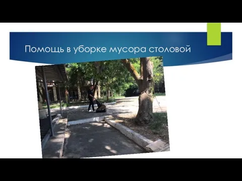 Помощь в уборке мусора столовой