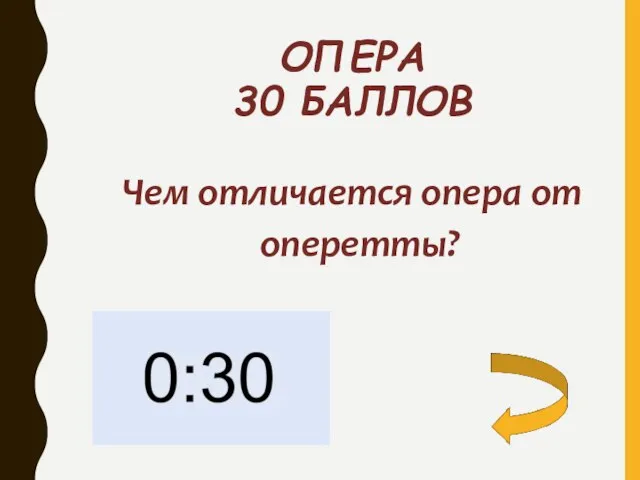 ОПЕРА 30 БАЛЛОВ Чем отличается опера от оперетты?