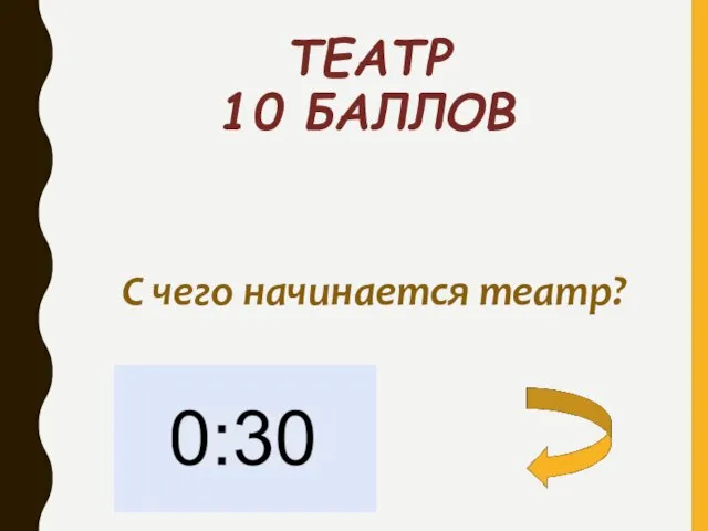 ТЕАТР 10 БАЛЛОВ С чего начинается театр?