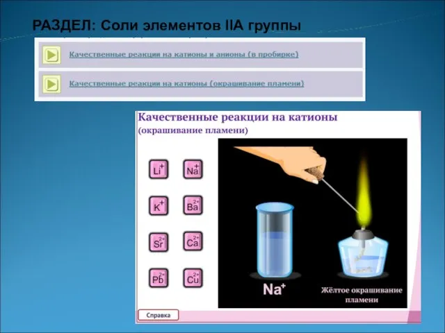 РАЗДЕЛ: Соли элементов IIA группы