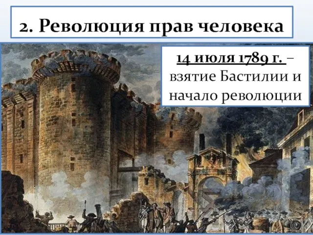 2. Революция прав человека 14 июля 1789 г. – взятие Бастилии и начало революции