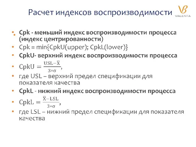 Расчет индексов воспроизводимости