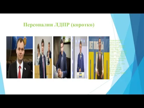 Персоналии ЛДПР (коротко) Руководителями партии в разное время были: Виталий Сергеевич Золочевский