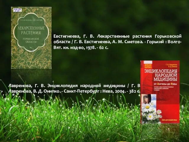 Евстигнеева, Г. В. Лекарственные растения Горьковской области / Г. В. Евстигнеева, А.