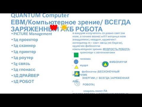 QUANTUM Computer ЕВМ/Компьютерное зрение/ ВСЕГДА ЗАРЯЖЕННЫЙ АКБ РОБОТА PICTURE Management 5д проектор