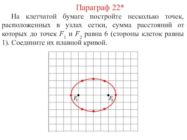 На клетчатой бумаге постройте несколько точек, расположенных в узлах сетки, сумма расстояний