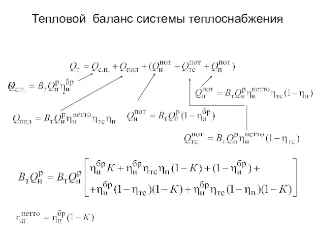 Тепловой баланс системы теплоснабжения