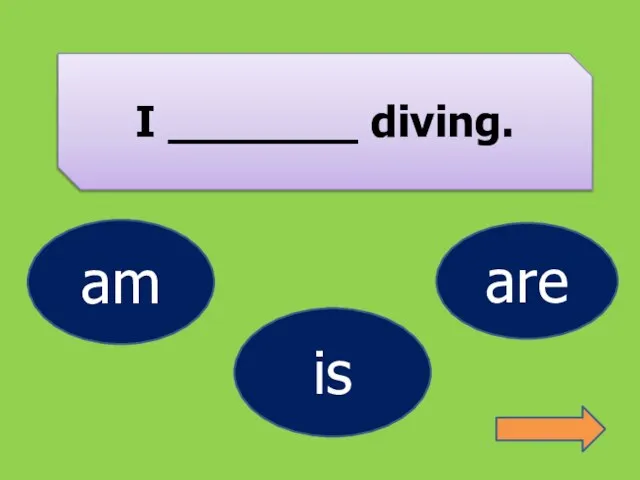 I _______ diving. am is are