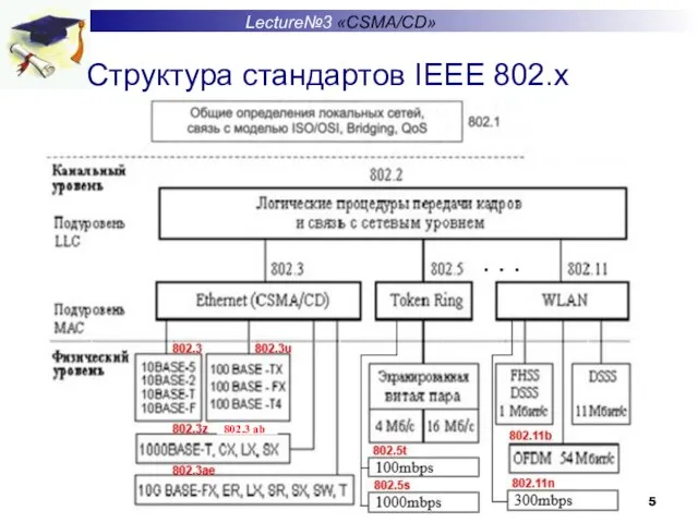 Структура стандартов IEEE 802.x Lecture№3 «CSMA/CD»