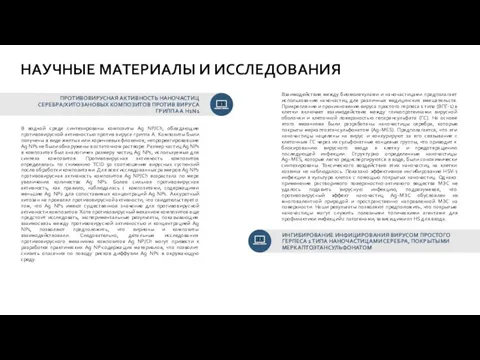 НАУЧНЫЕ МАТЕРИАЛЫ И ИССЛЕДОВАНИЯ ПРОТИВОВИРУСНАЯ АКТИВНОСТЬ НАНОЧАСТИЦ СЕРЕБРА/ХИТОЗАНОВЫХ КОМПОЗИТОВ ПРОТИВ ВИРУСА ГРИППА