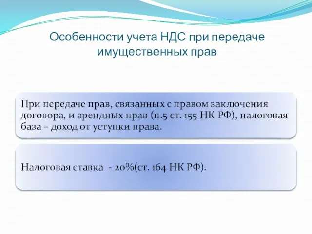 Особенности учета НДС при передаче имущественных прав