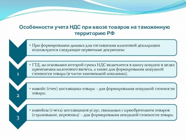 Особенности учета НДС при ввозе товаров на таможенную территорию РФ