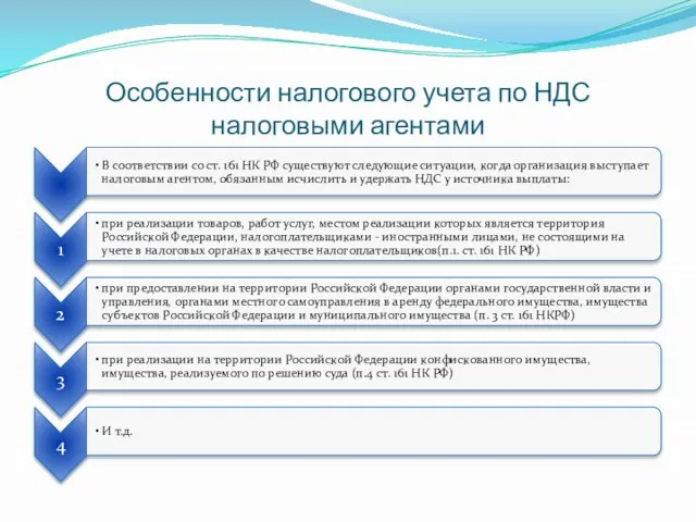 Особенности налогового учета по НДС налоговыми агентами