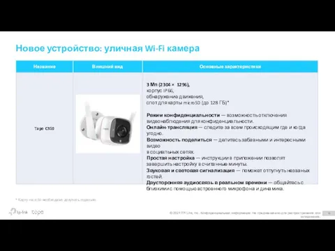 Новое устройство: уличная Wi-Fi камера 3 Мп (2304 × 1296), корпус IP66,