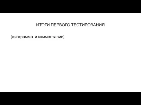 ИТОГИ ПЕРВОГО ТЕСТИРОВАНИЯ (диаграмма и комментарии)