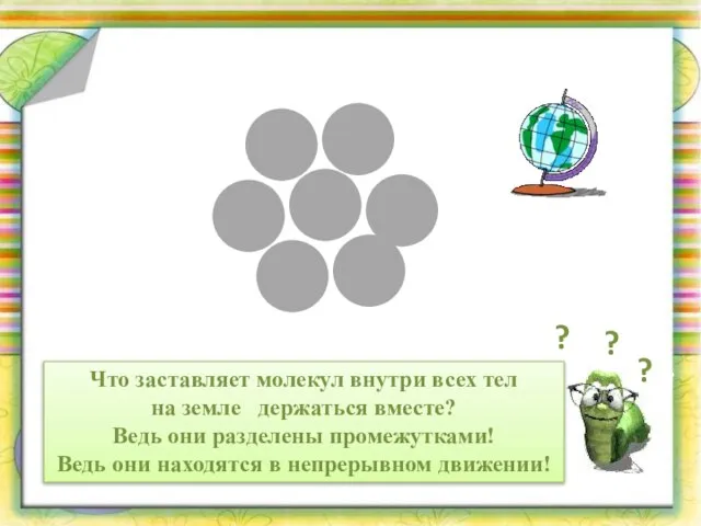 ? ? ? Что заставляет молекул внутри всех тел на земле держаться