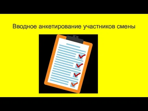 Вводное анкетирование участников смены