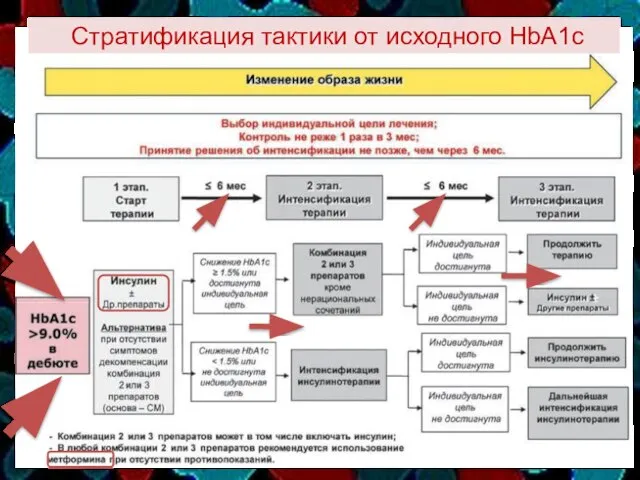 Стратификация тактики от исходного HbA1c