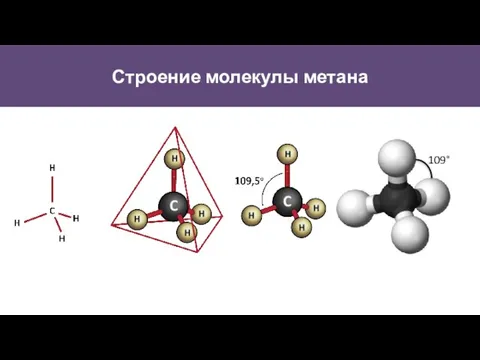 Строение молекулы метана 109°