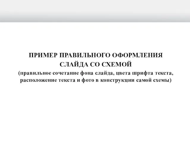 ПРИМЕР ПРАВИЛЬНОГО ОФОРМЛЕНИЯ СЛАЙДА СО СХЕМОЙ (правильное сочетание фона слайда, цвета шрифта