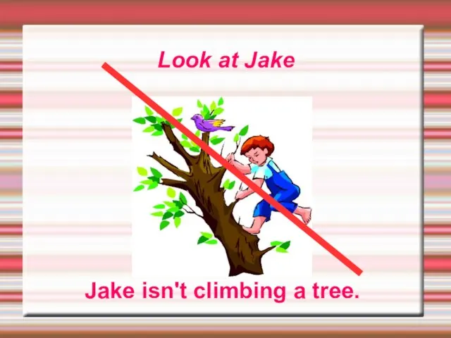 Look at Jake Jake isn't climbing a tree.