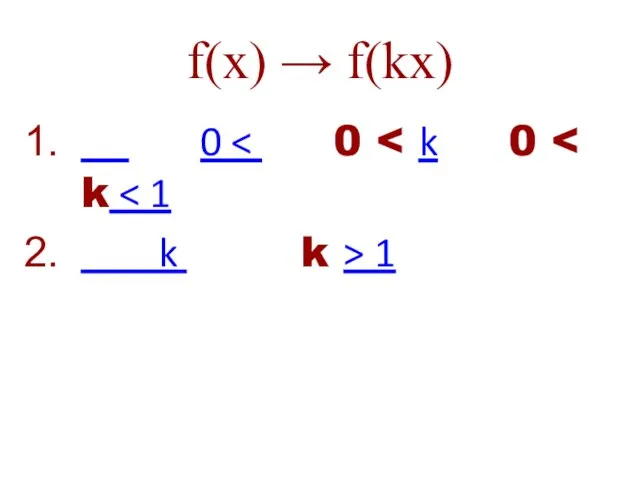 f(x) → f(kx) 0 k k > 1