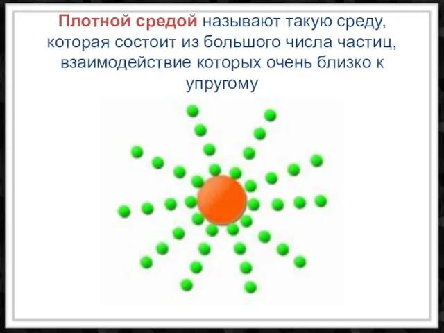 Плотной средой называют такую среду, которая состоит из большого числа частиц, взаимодействие