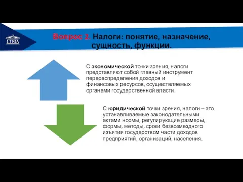 РЕМОНТ Вопрос 2. Налоги: понятие, назначение, сущность, функции.