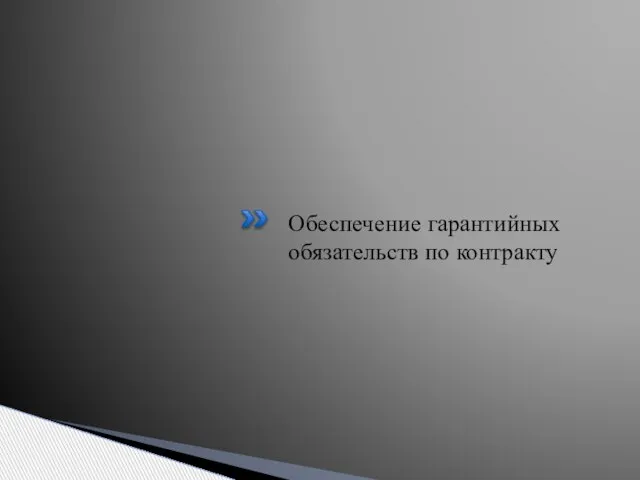 Обеспечение гарантийных обязательств по контракту