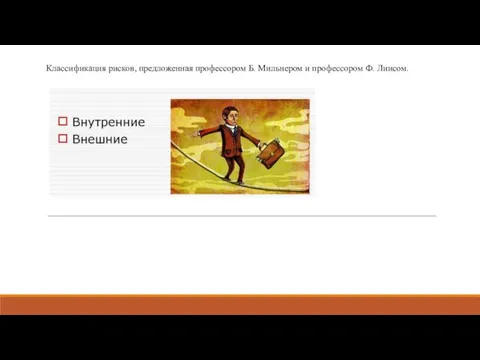 Классификация рисков, предложенная профессором Б. Мильнером и профессором Ф. Лиисом.