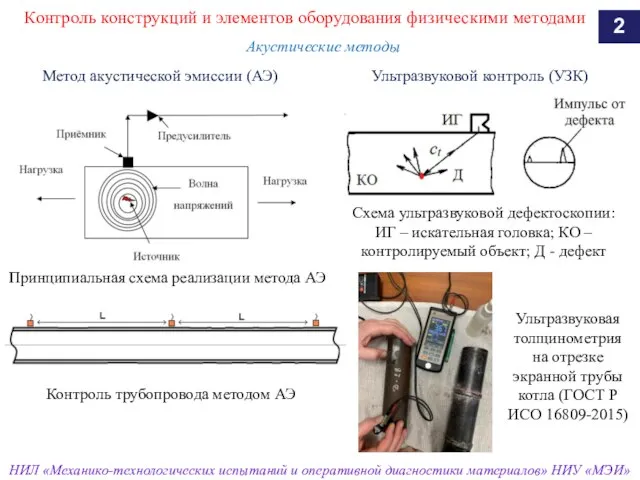 Контроль конструкций и элементов оборудования физическими методами 2 НИЛ «Механико-технологических испытаний и