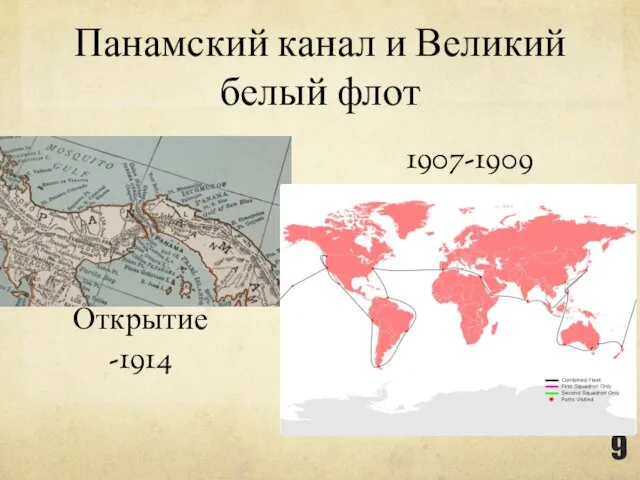 Панамский канал и Великий белый флот Открытие -1914 1907-1909