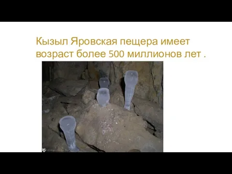 Кызыл Яровская пещера имеет возраст более 500 миллионов лет .