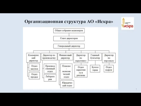 Организационная структура АО «Искра»