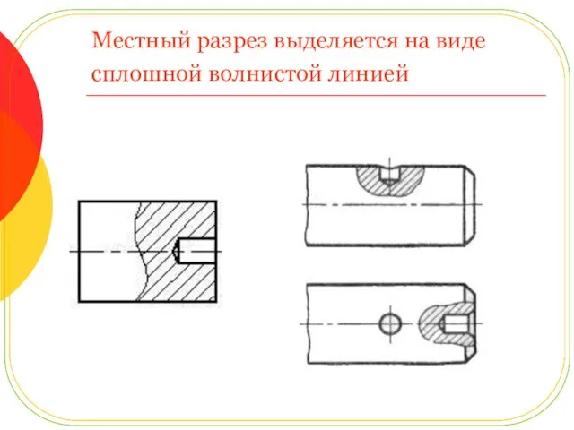 Местный разрез выделяется на виде сплошной волнистой линией