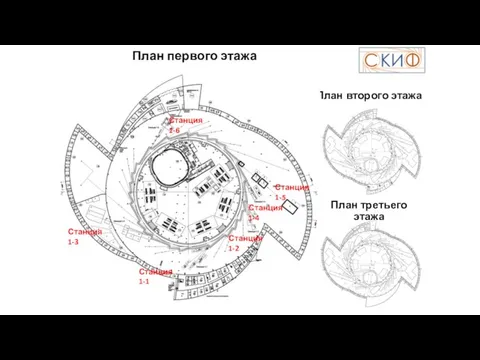 План первого этажа План второго этажа План третьего этажа